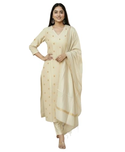 Image of GoSriKi Viscose Printed Kurta for Women | Kurti Set Woman | Kurta with Pant & Dupatta | Straight Ethnic Suit | Indian Outfit Ladies Dress Stylish Traditional Clothing Party Office Fashion Look Style