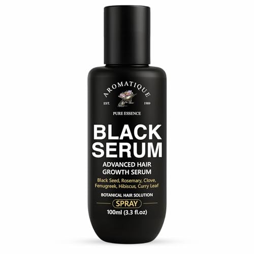 Aromatique Black Serum | Herbal Hair Serum with Black Seed, Clove, Hibiscus, Henna & Indigo | For Stronger, Shinier & Healthier Hair | Natural Hair Care | 100ml