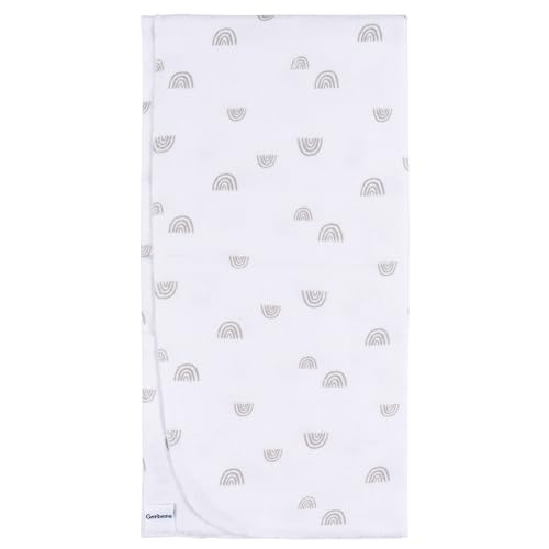 Image of Gerber Unisex Baby 100% Cotton Flannel Receiving Blankets 30x30 Inches (Pack of 4), Boho Rainbow, One Size