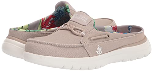 Skechers Womens On-The-Go Flex Canvas Mule Boat Shoe, Taupe, 6.5 Us #TOP6