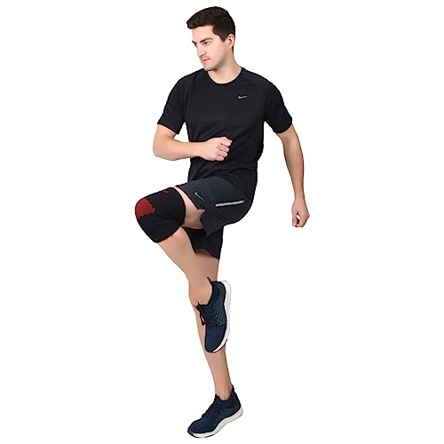 AccuSure Knee Brace Compression Sleeve- Best Support for Arthritis, ACL, Gym, Running, Basketball, Meniscus Tear, Sports, Joint Pain Relief, Injury Recovery For Men, Women| single