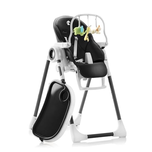 Baby High Chair Adjustable to 7 Different Heights - Foldable High Chairs for Babies and Toddlers - Silla para Comer de Bebe - Black