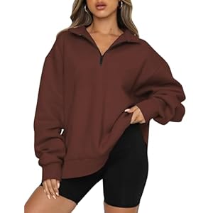 Famulily Womens Warm Basic Sweatshirt with Pockets Lapel Half Zip Up Casual Pullover Tops for Leggings S-XL