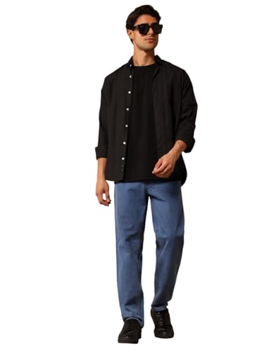 Image of KOTTY Mens Solid|Mid Rise| Coin Pocket|Button|Ankle Length|5 Pocket Jeans