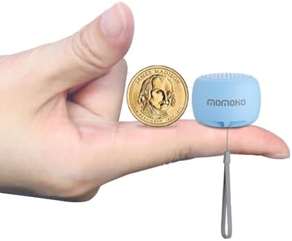 Momoho Mini Bluetooth Speaker with Camera Remote Control For Smartphones, TWS Pairing Stereo Bluetooth Speaker, Portable Bluetooth Speaker Wireless(Mini Round, Blue)