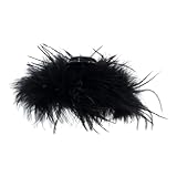 GOOHOCHY フェザー羽根ヘアクリップ レディース用大きめファッションバンスクリップ しっかり止まるオーストリッチ風羽毛髪飾り 結婚式パー