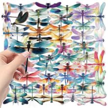 50PCS Dragonfly Stickers for Water Bottle,Skateboard,Bike,Luggage,Laptop,Scrapbook,Car,Helmet,Cute Insect Waterproof Vinyl Sticker,Adults Children Gift,Animal Cartoon Aesthetic Graffiti Decals - Image 4