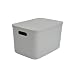 Produktbild Homéa, Box mit Deckel aus Kunststoff, 15,5 l, 35 x 25 x 21,5 cm, Grau