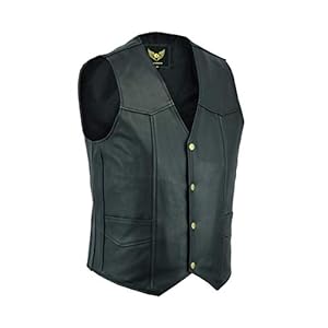 Leatherick heren vest van echt leer in bikerstijl, casual mode