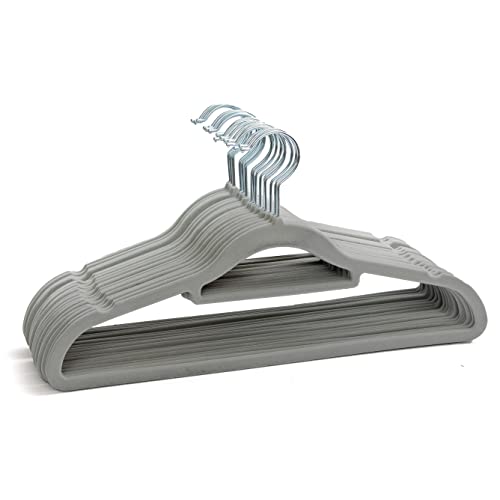 Velvet Non-Slip Hangers with Swivel Hooks - Pack of 50
