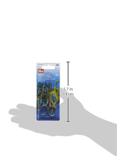 Prym 611445 Stickschere Storch 9 cm – Goldfarbene Handarbeitsschere mit feiner Spitze – präzise Faden- & Stoffschere – vergoldet, im edlen Design – ideal für Näh- & Bastelprojekte