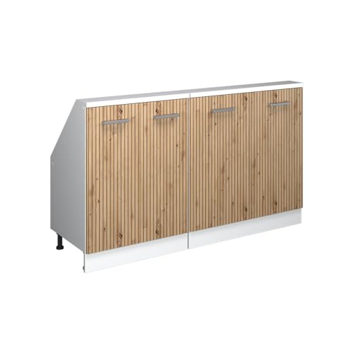 Vicco Dachschrägenschrank-Set Rion Artisan-Eiche/Weiß B140 x T46 cm 2er Set platzsparend für Dachschrägen