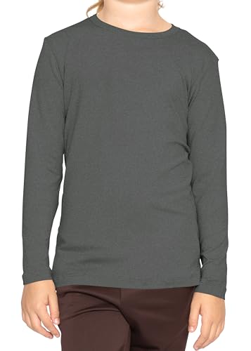 Image of Shirts for Girls Long Sleeve Crew Neck Top, Hoodie or 3 /4 Sleeve Soft Stretch Kids Lightweight Size 2-16