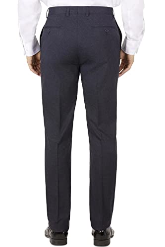 Calvin Klein Mens Slim-Fit Mini-Check Dress Pants 36W X 34L Navy #TOP2