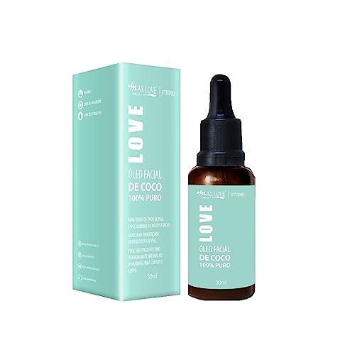 Oleo Facial Coco 100% Puro, Auxilia na Hidratação e Revitalização Facial, Corporal e dos Cabelos, 30