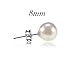 PAVOI 18K Gold Plated Sterling Silver Round Stud White Simulated Shell Pearl Earrings - 8mm