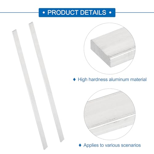 Image of MECCANIXITY 6 Pcs Square Aluminum Flat Bar, 1 /8 inch (3mm) Thick x 33 /64 inch (13mm) Width x 12 inch (305mm) Long 6061 Aluminum Flat Plate Solid New Mill Stock Silver for Industrial Building