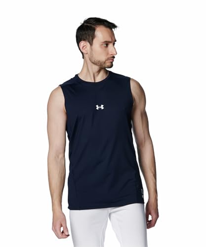 [�A���_�[�A�[�}�[] UA Heatgear Comfort Fitted Sleeveless Crew Shirt Midnight Navy / / SM
