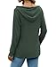 Hoodies for Women Long Sleeve Shirts Fall Fashion V Neck Sweatshirts with Buttons Casual Trendy Pullover Tops Dark Green