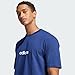 adidas Men's Essentials LINEAR Single Jersey Tee, Dark Blue/White, XL