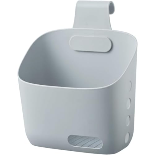 Oanawy 壁掛け 収納かご 吊り下げ バスケット 吊り下げ収納 多機能 水切り 通気性設計 お風呂 おもちゃ 収納 小物入れ 雑物収納 浴室収納 バスルーム キッチン整理 収納棚 プラスチック 簡単取付 取り外し可能なフック (Small,グレー)