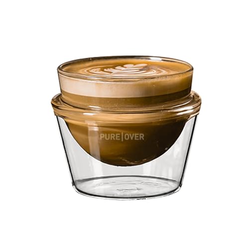 Pure Over Espresso Drinks Coffee Cups | Latte, Cappuccino, Cortado, Flat White | Non-Toxic | Borosilicate Double-Walled Glass | 5 Oz, 6.5 Oz, 8.5 Oz, & 10 Oz (Latte XL (10 ounces))