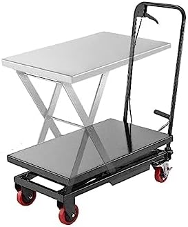 Hydraulischer Scherenwagen-Hubtisch, 500 Pfund, robuster manueller Hubtisch, höhenverstellbar for Fabriken, Lagerhäuser, Lieferungen (Color : Gris, Size : 1 UK)
