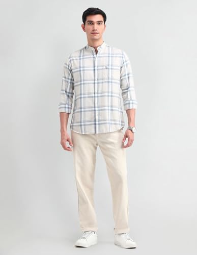 Image of U.S. POLO ASSN. Men's Pure Cotton Regular Fit Grid Tattersall Checked Shirt