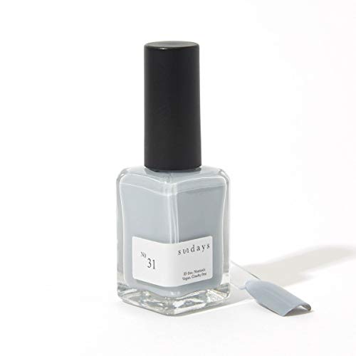 Sundays Non-Toxic Nail Polish, Glossy Shine Finish. No.31: Cloud Gray, Long Lasting, Vegan & Cruelty-Free, 1.7 oz