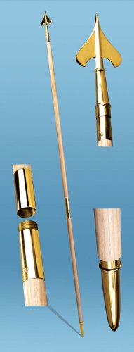 EDER Flag Mfg Guidon Pole Set with Gold Fittings, 8' Height