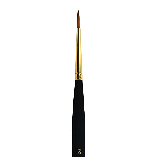 Image of Princeton Mini-Detailer Round Brush, Synthetic, Short Handle, Size 2, 1 Count
