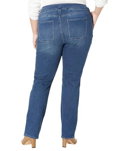 NYDJ Plus Size High-Rise Marilyn Straight Hollywood Waistband in Rendezvous Rendezvous 28W 322