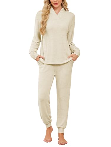 Ensemble Pyjama Femme 2 Pièces Manches Longues - Carreaux Confortable Et Doux