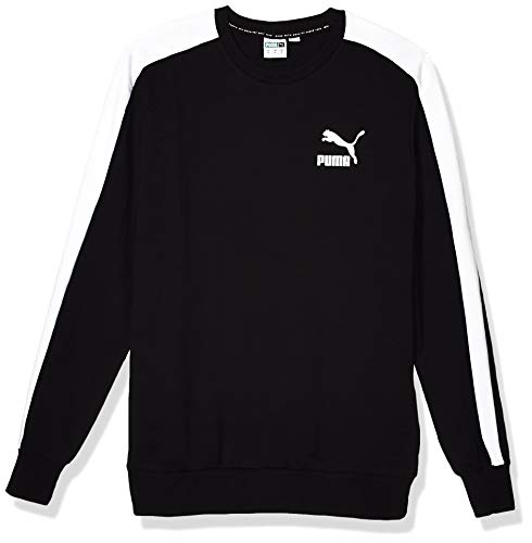 PUMA Men's Iconic T7 Crew French Terry Sweatshirt, Black, L
