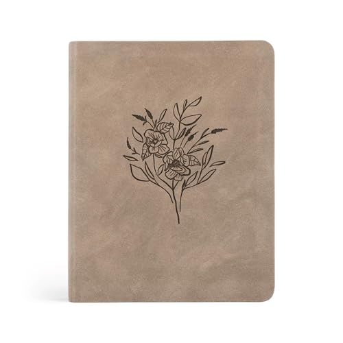 Hosanna Revival, New Living Translation, Notetaking Bible, Wide Margins, Taupe Leather-like Cover with Floral Design, Title: Marlo Theme