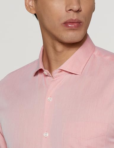 Image of Peter England Men's Classic Textured Slim Fit Full Sleeve Shirt | Wonder Fabric | Cotton Rich | Premium Dobby