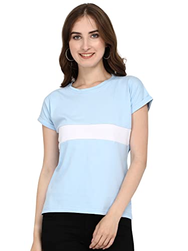 Image of GRECIILOOKS Women's Regular Fit Plain Top with Half Sleeves for Office Wear, Casual Wear, Under 399 Top for Women /Girls (Pink Large)