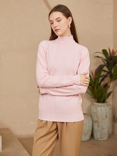 Image of SANGTREE Women's Turtleneck Sweaters Long Sleeve Pullover Tops | Breathable Lightweight Fabric| Fall Winter Fashion Outfits| Perfect for Daily,Office,Vacations,Holiday,Family Gatherings Etc.