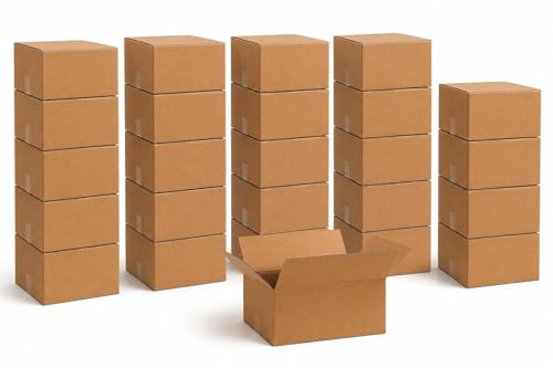 Image of BOX USA Moving Boxes Holds 65lbs, 15 inchL x 10 inchW x 6 inchH (25-Pack) Small - Corrugated Cardboard Box for Shipping, Mailing, Packing, Packaging and Storage