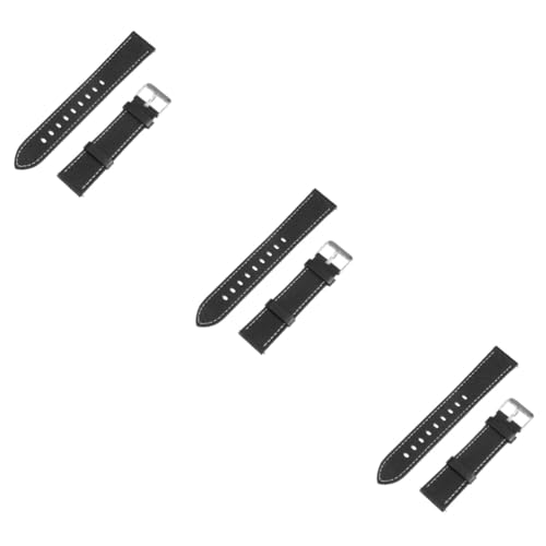 Gadpiparty 3pcs Watchband Cowhide Leather Strap for Watch Watch Quick Release Design Comfortable and Stylish Band