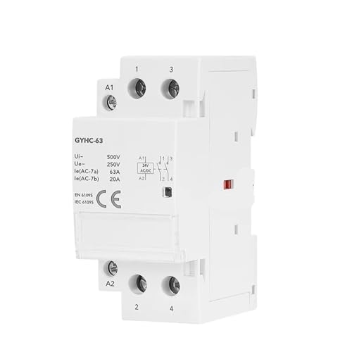 Contacteur domestique automatique 2P 63A DC24V pour rail Din avec 2NO