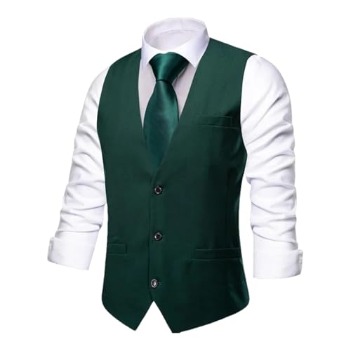 Men's Slim Fit V-Neck Pocket Formal Waistcoat – Wedding, Business, Tuxedo & Casual Groom Office Wear