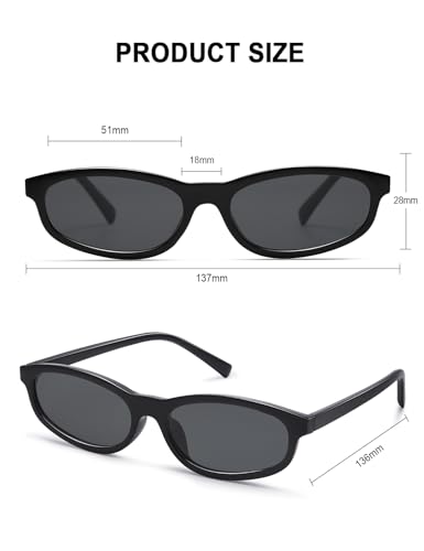 Retro Rectangle Sunglasses for Women Trendy Small 90s Sunnies Vintage Skinny Narrow Rectangular Frame GM96024