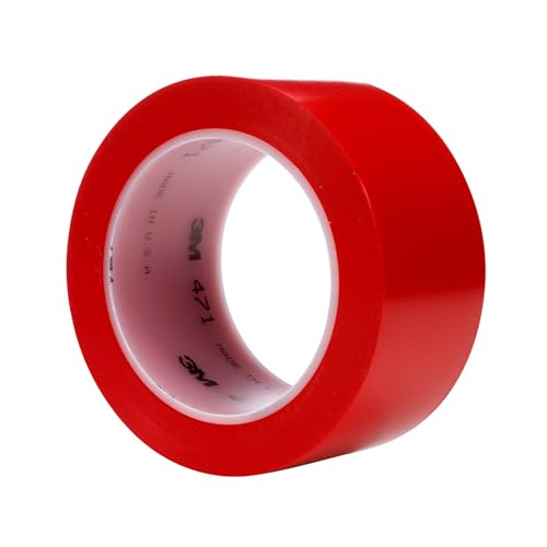 3M 471 Hochwertiges Weich-PVC-Klebeband, 50 mm x 33 m, Rot (24-er Pack)