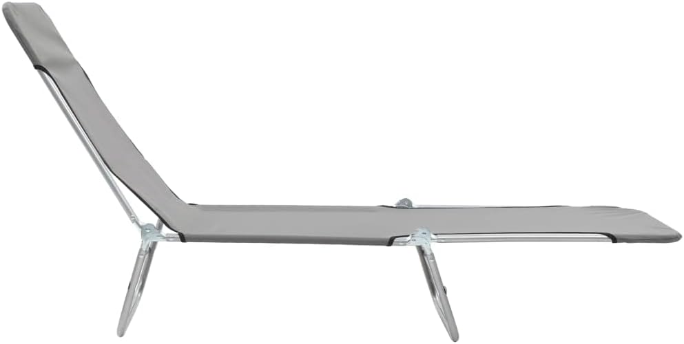 Portable Chaise Lounge Chair, Lawn Chairs,Folding Sun Loungers,Beach Lounge Chair,Patio Sun Tanning, 2 pcs Steel and Fabric Gray