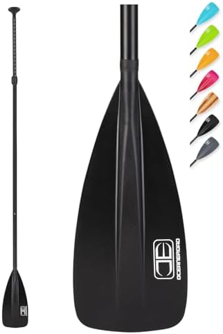 OCEANBROAD SUP Paddle - Adjustable Stand-Up Paddle for Paddleboard Kayak, Adjustable Aluminum Alloy Shaft 68" - 84", 3-Piece, Black