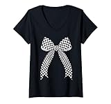 Womens Coquette Bow Checkerboard Pattern Gifts