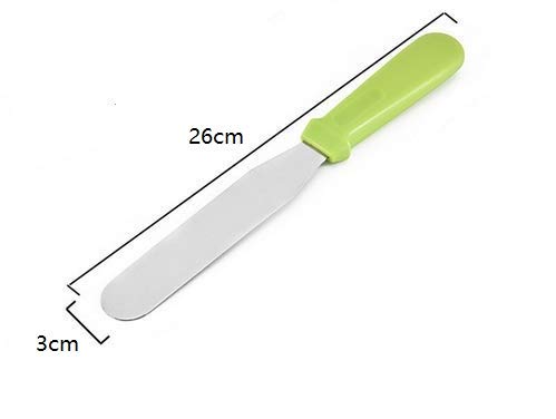 Miniatura 3 de WOIWO - Espátula de glaseado recta 100in acero inoxidable mango de plástico espátula para decoración de tartas color verde