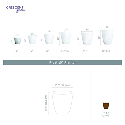 Crescent Garden Pleat Planter, Large Outdoor/Indoor Pot, 15-Inch (Weathered Terracotta) #TOP1