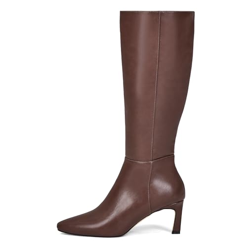 GENSHUO Knee High Boots Women Kitten Heels Square Toe Tall Long Boot Dress Comfortable Fashion Low Heel 2 Inch Fall Winter4